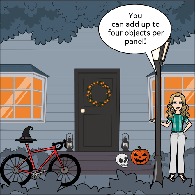 You can add up to four objects per panel.