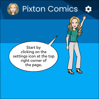 Start by clicking on the settings icon at the top right corner of the page.