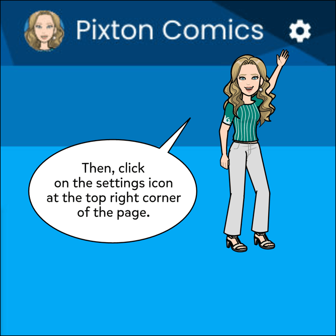 Then, click on the settings icon at the top right corner of the page.