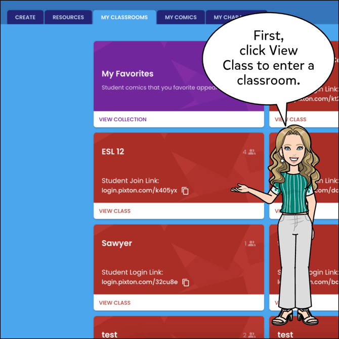 First, click View Class to enter the classroom.