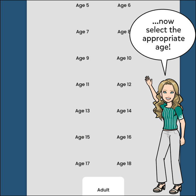 ....now select the appropriate age!