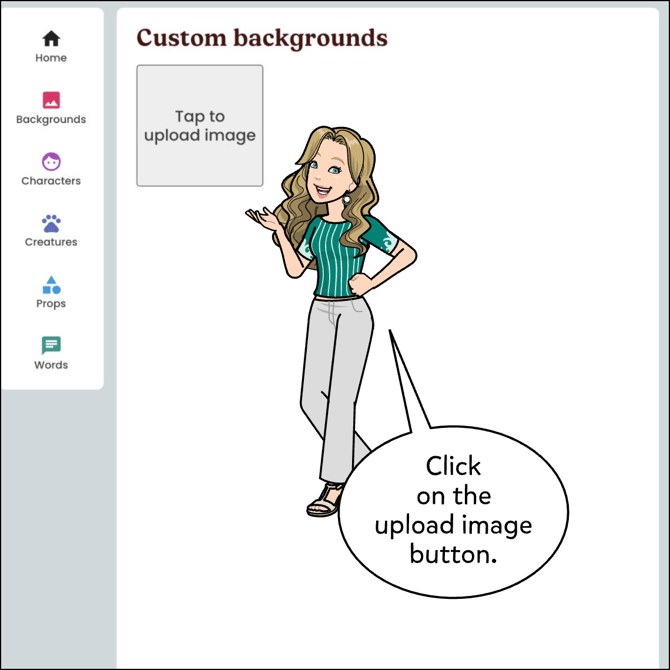Click on the Upload photo button.