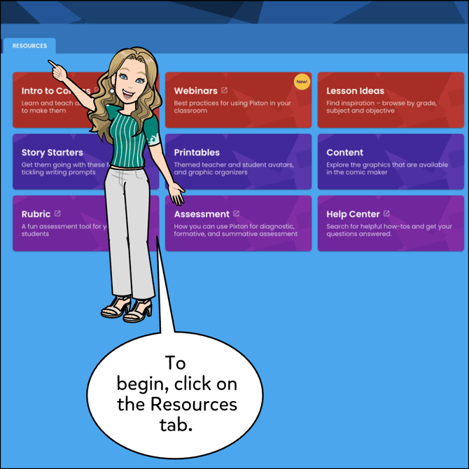 Click on the Resources tab.