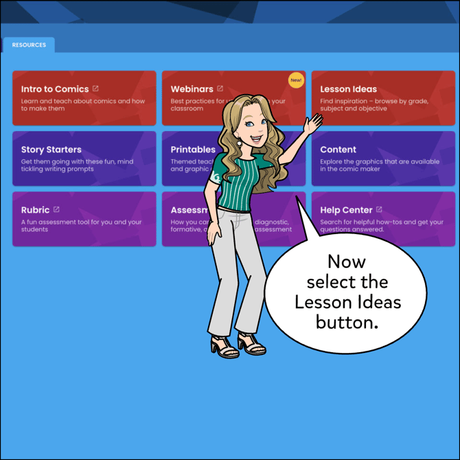 Now select the Lesson Ideas button.