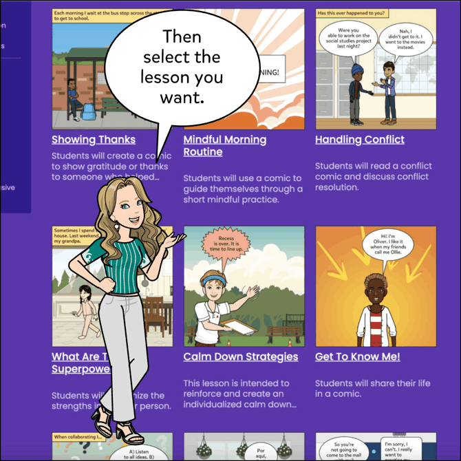 Then select the lesson you want.