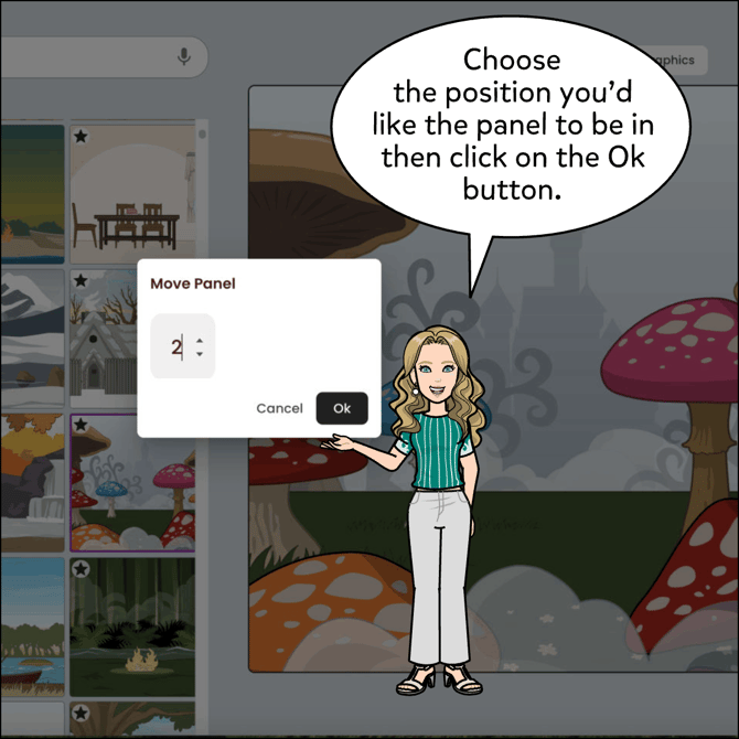 Choose the position you'd like the panel to be in then click on the Ok button.