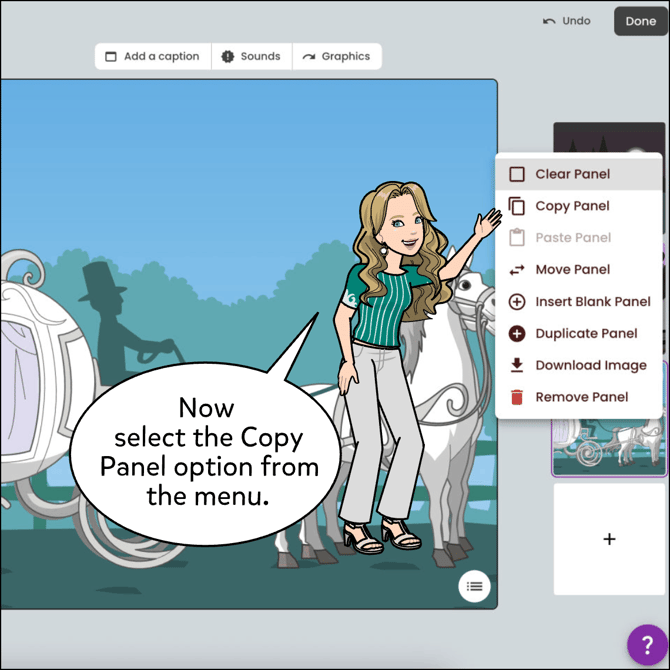 Click the Copy Panel option.
