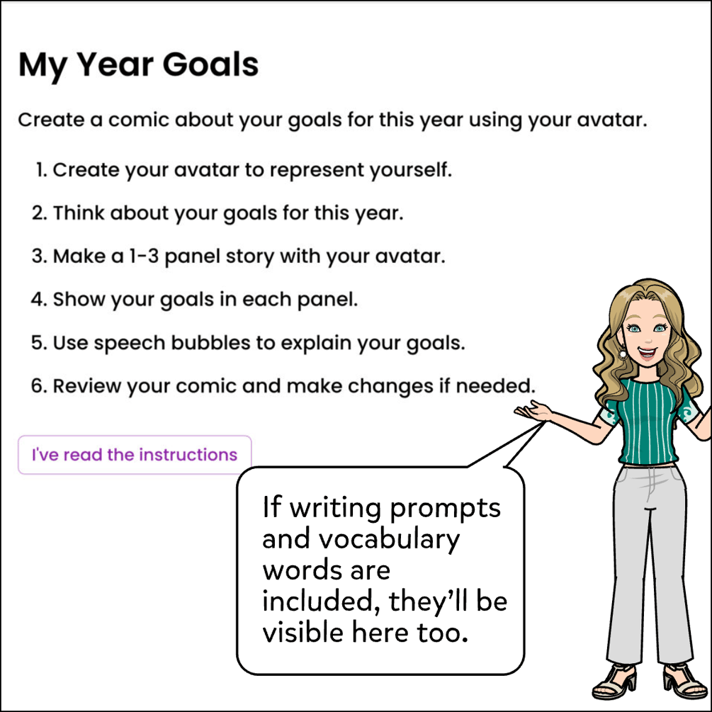 How To Create a Comic for an Activity as a Student