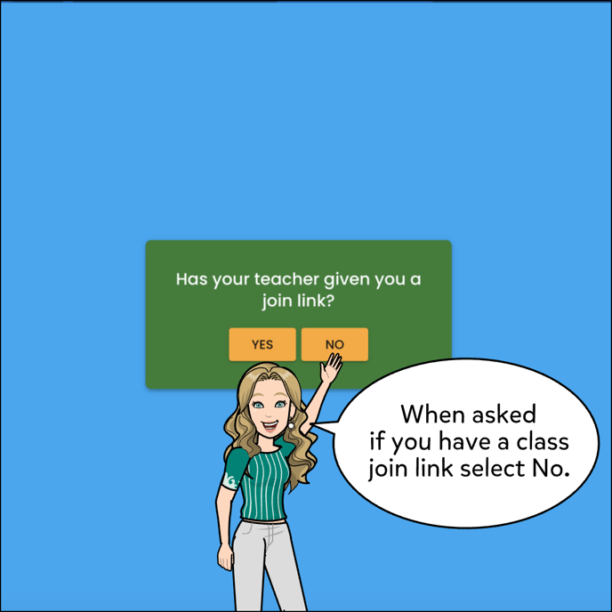 When asked if you have a class join link select No.