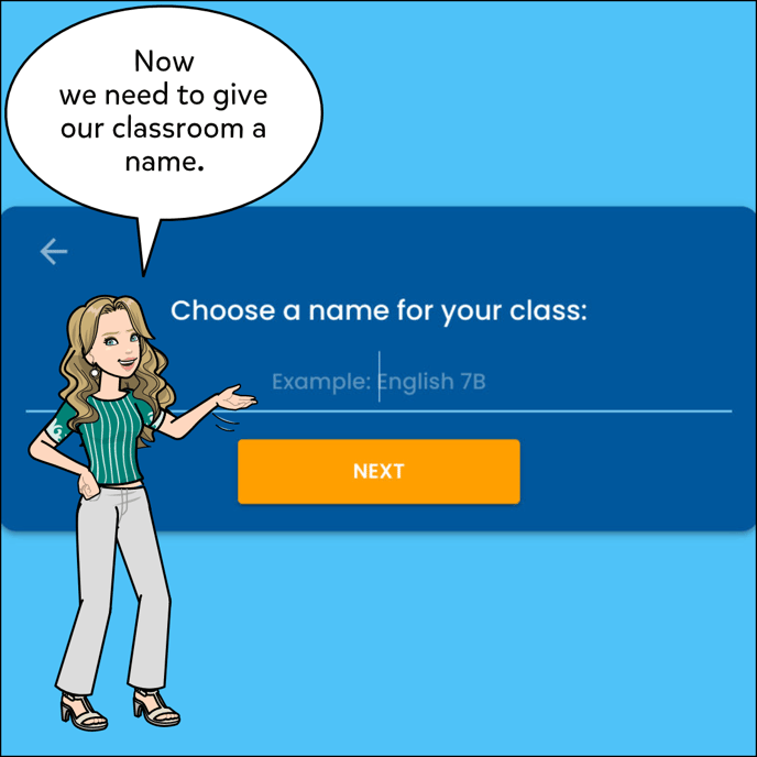 Add a Name to your class then Click Next