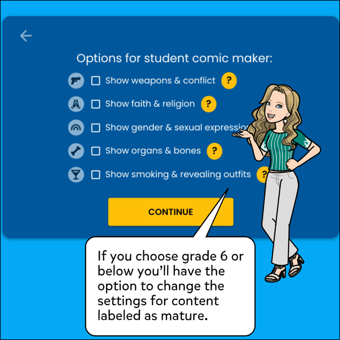 If you choose grade 6 of below you can change the settings for mature content