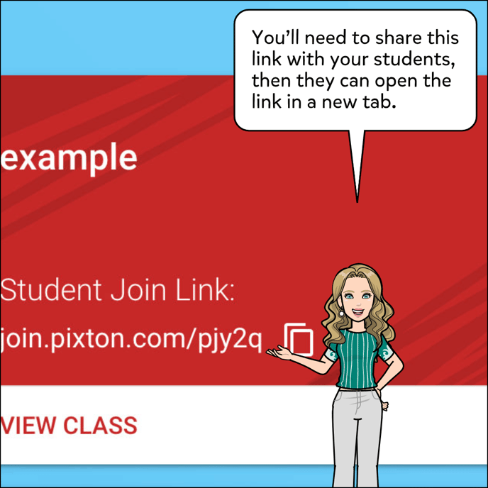 Share the link that is below the class name in Your Dashboard