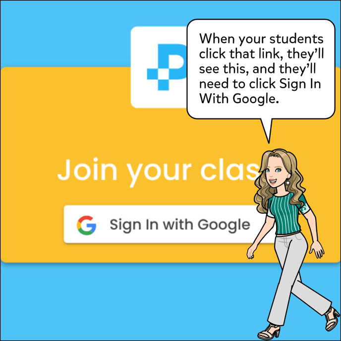 When the students click on the join link they will see a Join Your Class page, click Sign In with Your Email Provider