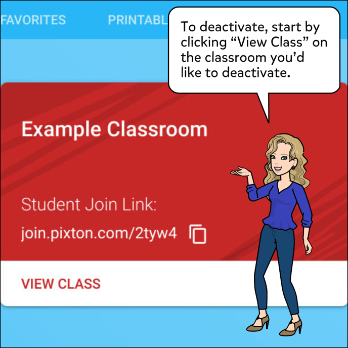 To Deactivate, start by clicking View Class on the classroom you'd like to deactivate.