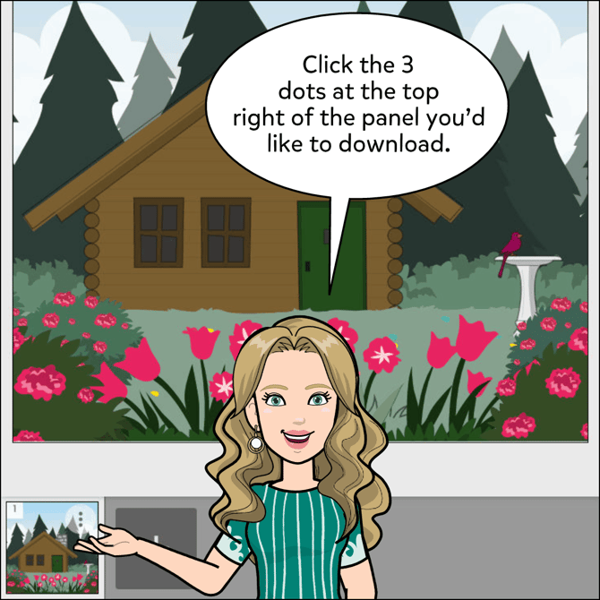 Click the vertical ellipsis icon at the top-right of a panel thumbnail image.