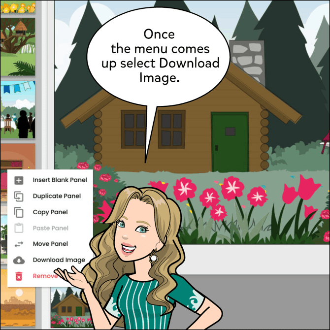 A menu should come up, then select Download Image option.