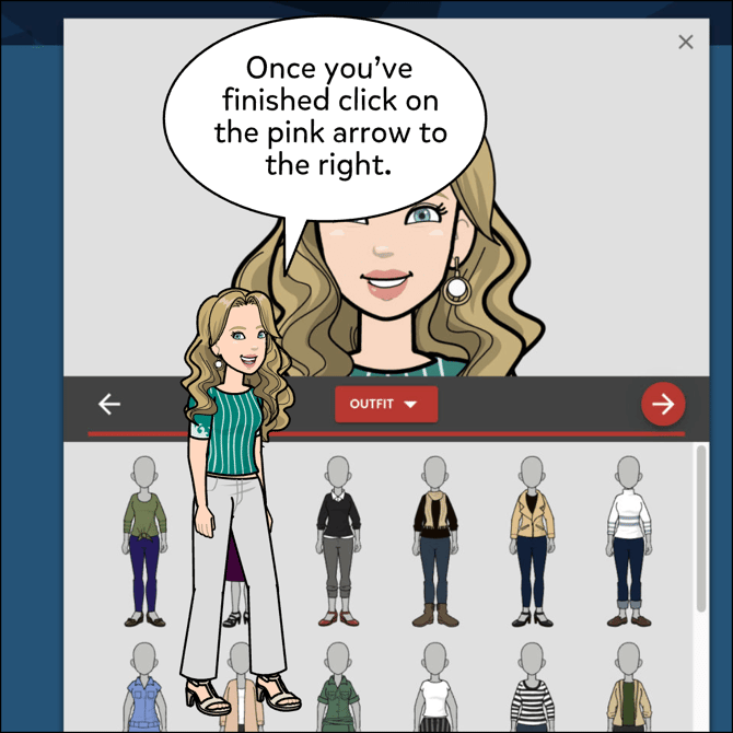 Once you've finished, click the pink arrow to the right.