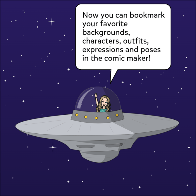 Now you can star your favorite backgrounds, characters, outfits, expressions and poses in the comic maker!