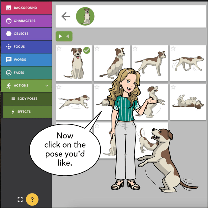 Now Click on the pose you'd like.