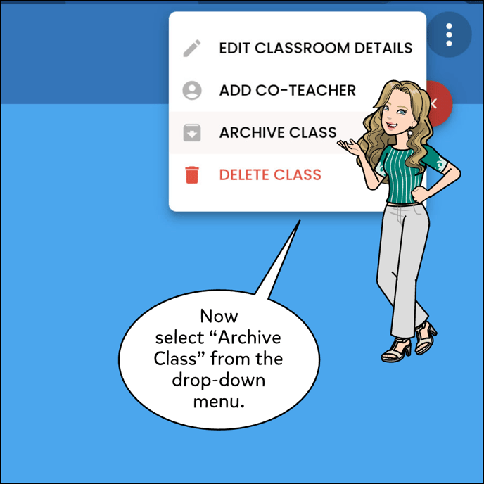 Now select Archive Class from the drop-down menu.