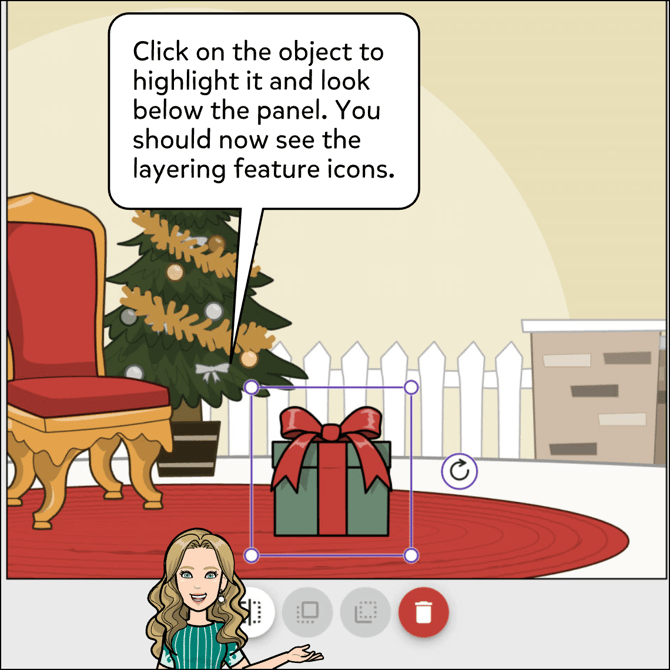 Click on the object to highlight it and look below the panel. You should find the layering feature icons, one dotted and solid icon.