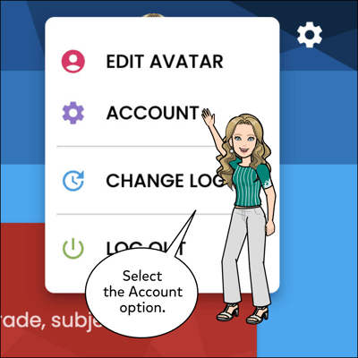 Select the Account option.