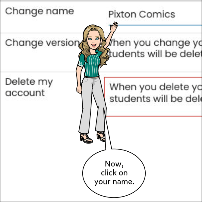 Next, click on your name at the top of the page.