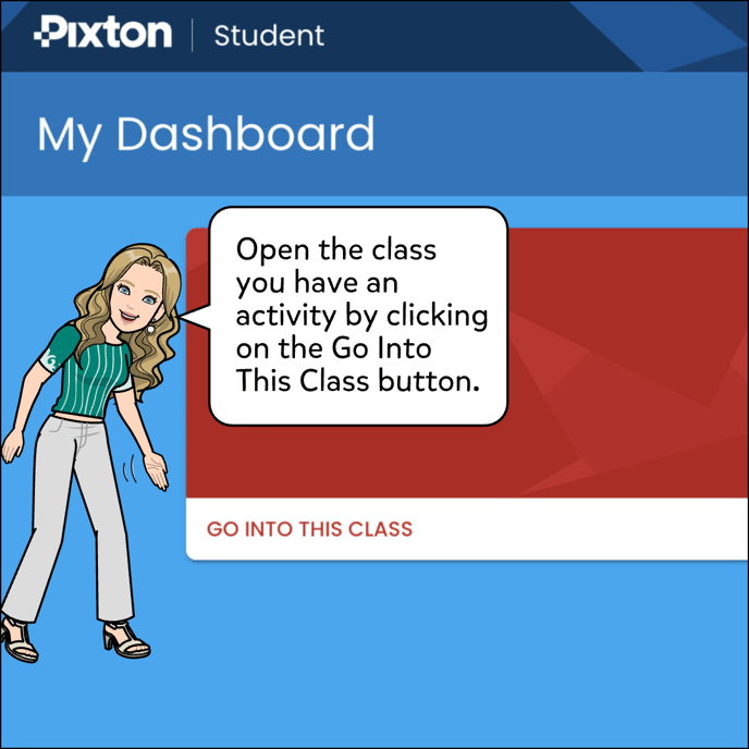 Open the class you have an activity by clicking on the Go Into This Class button.
