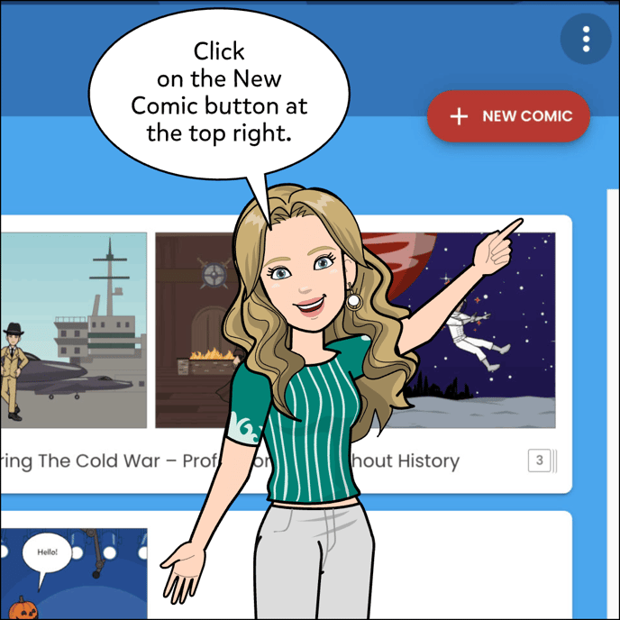 Click on the New Comic button at the top right.