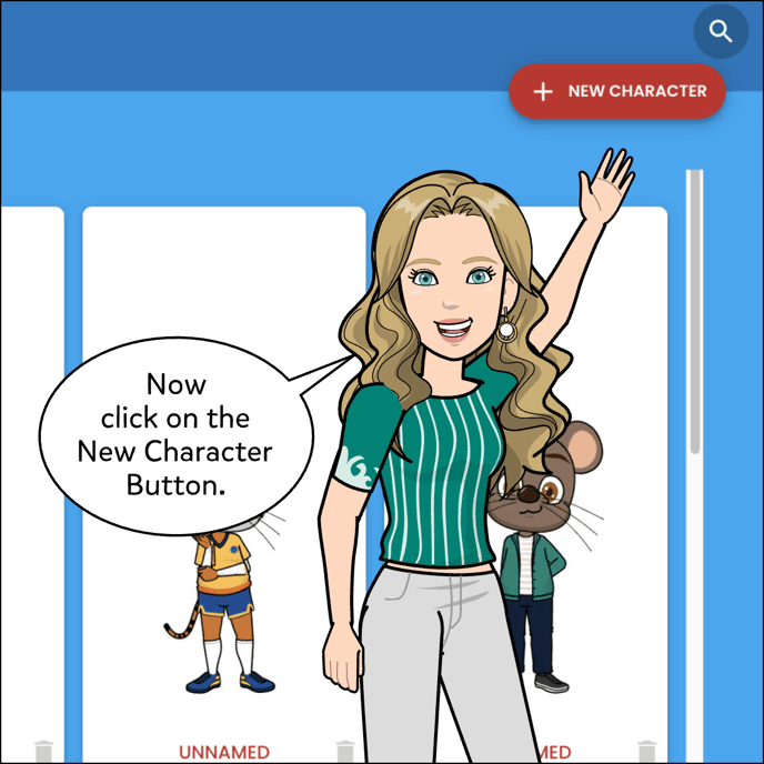 Now click on the New Character button at the top left.
