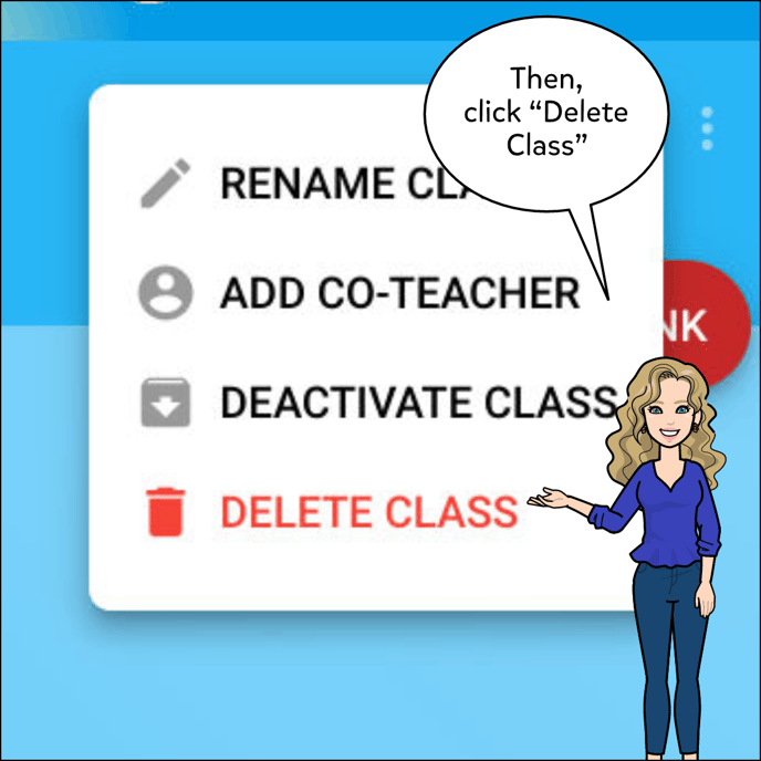 Then click Delete Class.
