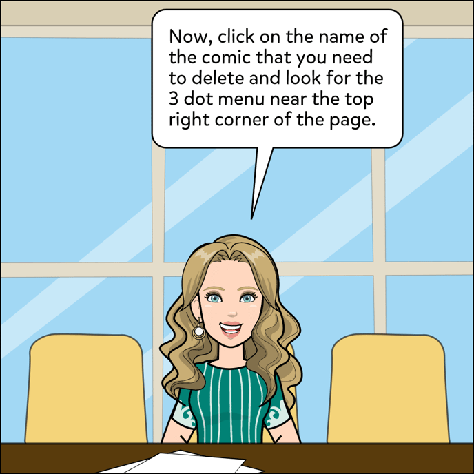 Now, click on the name of the comic that you need to delete and look for the three dot menu near the top right corner of the page.