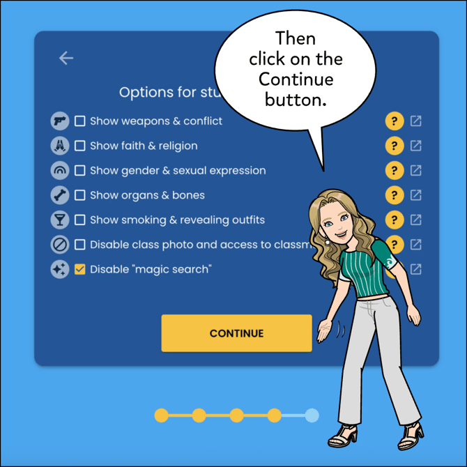 Then click on the Continue button.