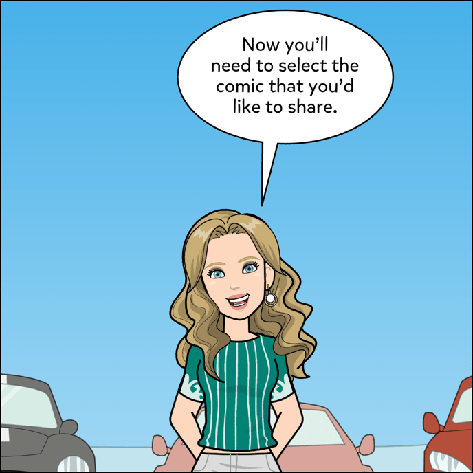 Then select a the comic that you'd like to share
