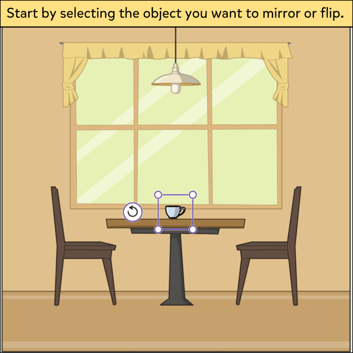 Start by selecting the object you want to mirror or flip.