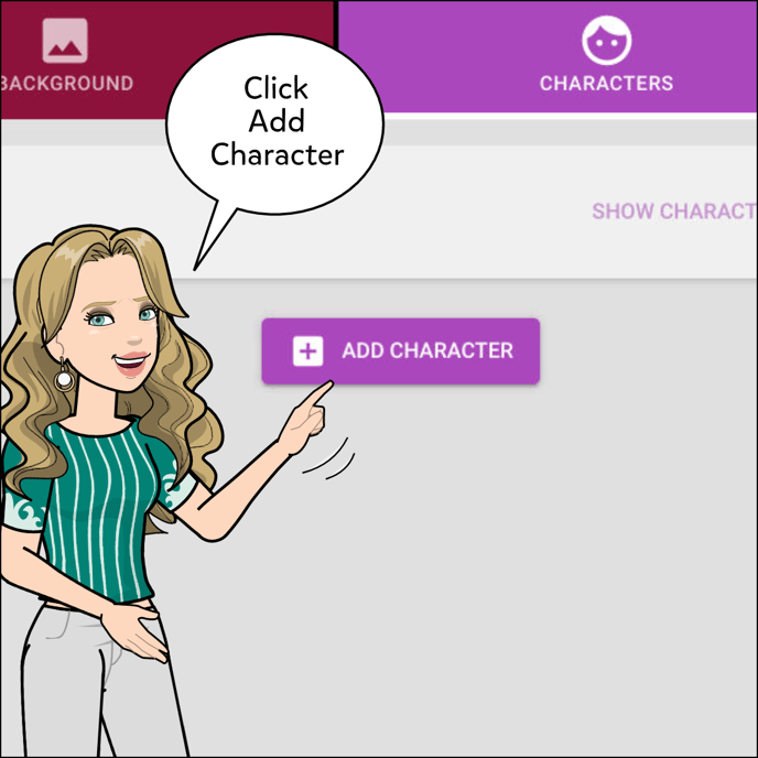 Click Add Character.