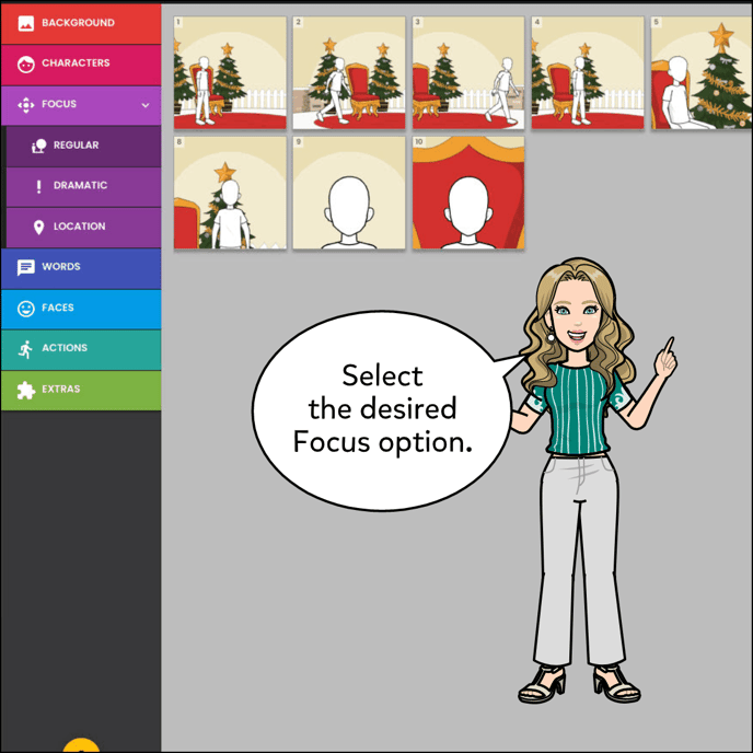 Select the desired Focus option.