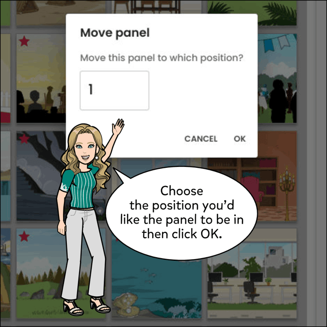 Choose the order you'd like the panel to be in then click ok.