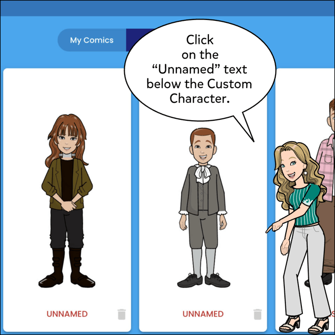 Next click on the Unnamed text below the Custom Character.