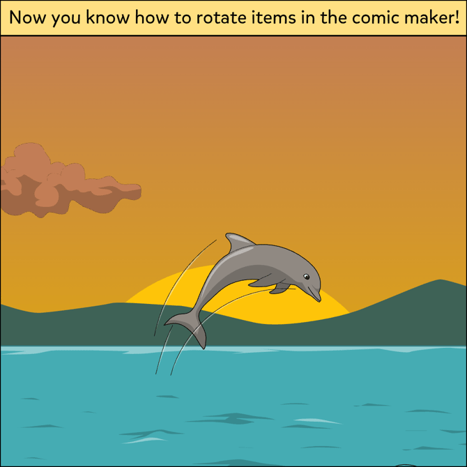 Now you know how to rotate items in the comic maker!