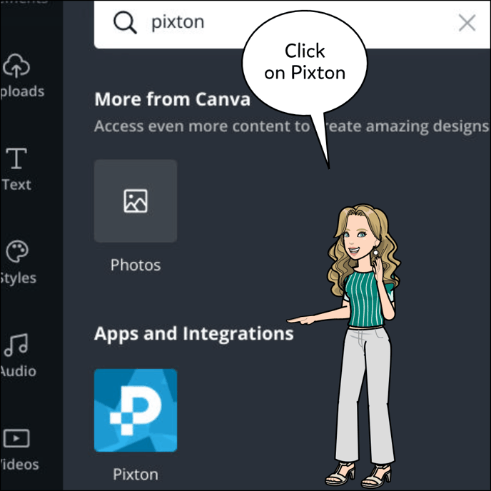 Click on the Pixton icon once it comes up in the search reasults