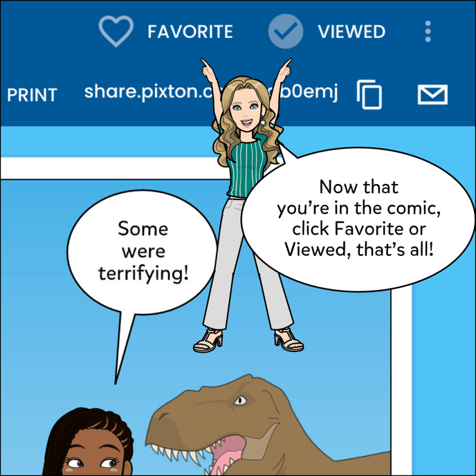 Now that you've opened the comic, click Favorite or Viewed.
