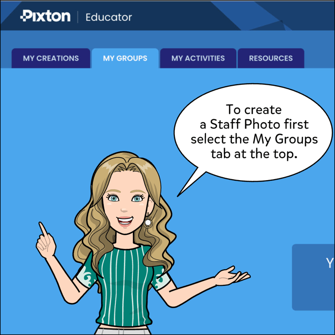 To create a Staff Photo first select the My Groups tab at the top.