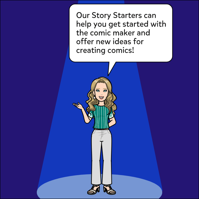 Our Story Starters can help you get started with the comic maker and offer new ideas for creating comics!