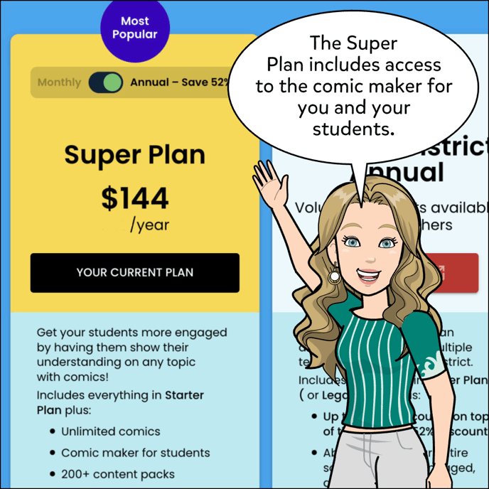 Screenshot showing the Super Plan priced at $144 per year.