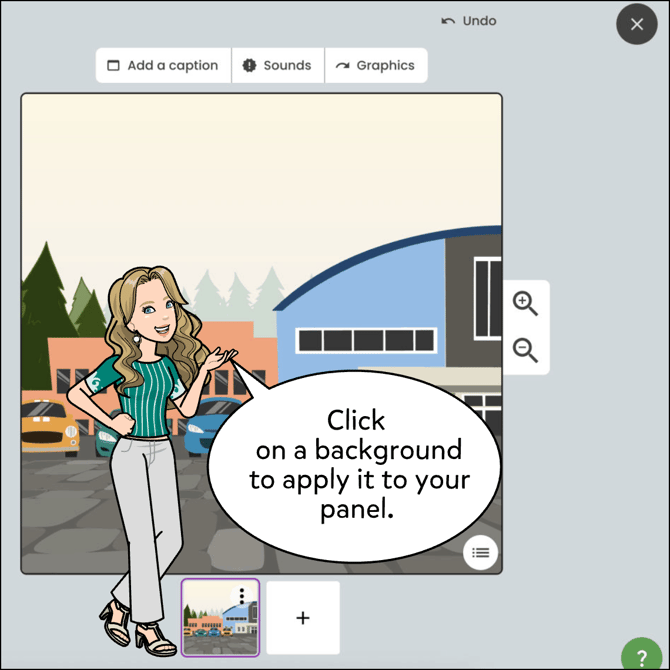 Click on a background option to apply it to your panel.