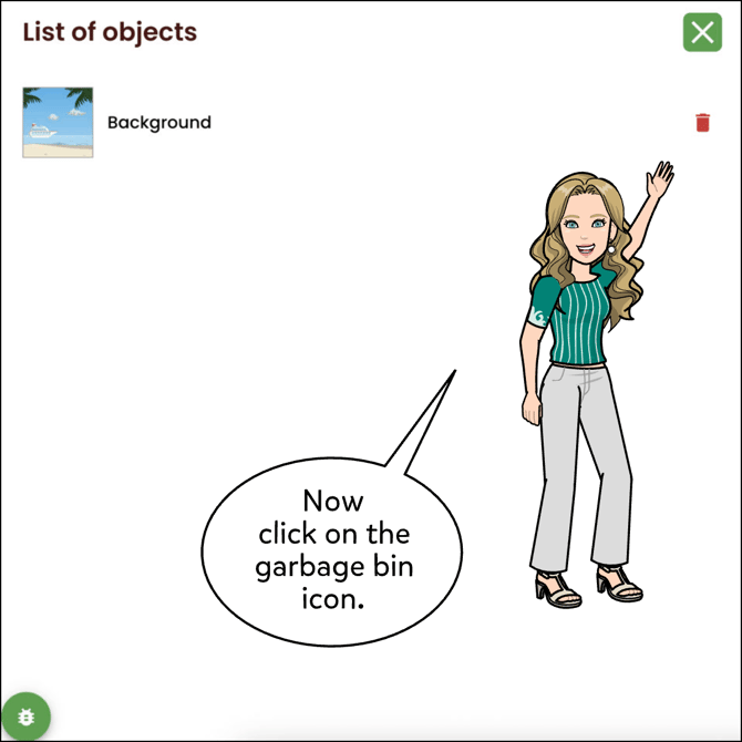 On the left hand side menu click on the garbage bin icon.
