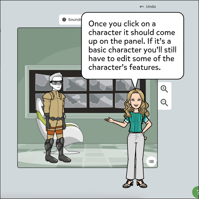Once you click on an outfit it should come up on the panel. If it's a basic character you'll still have to edit some of the character's features.