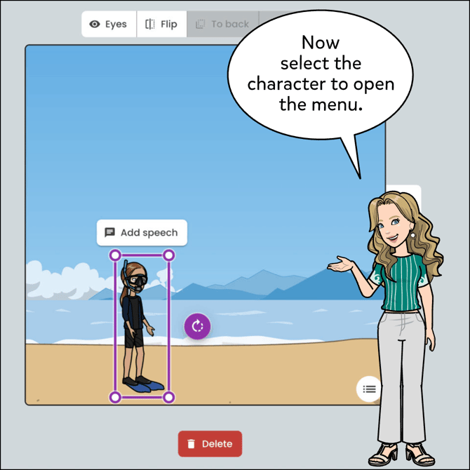 Now select the character you want to add the prop to.