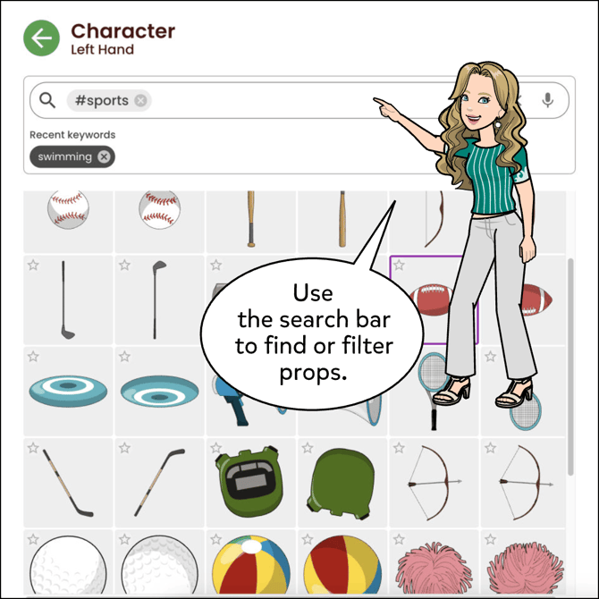 Use the search bar to find or filter props.